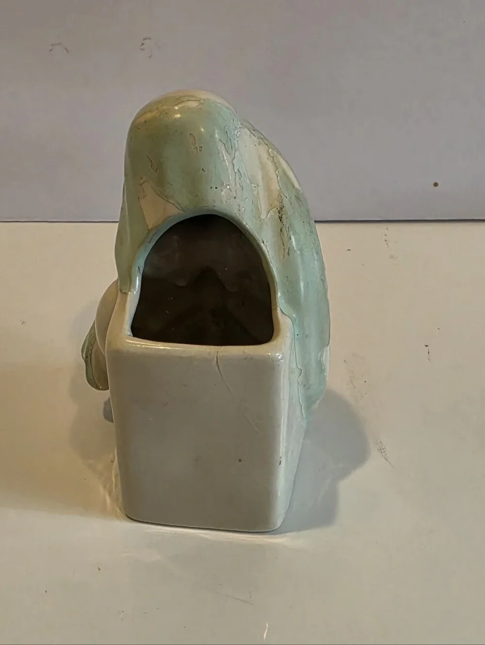 Vintage Ceramic Madonna Planter Vase Featuring A Praying Mother Mary